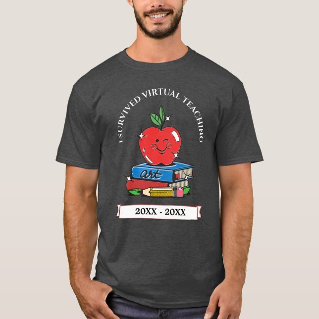Ich überlebte den virtuellen Lehrer personalisiere T-Shirt (Vorderseite)