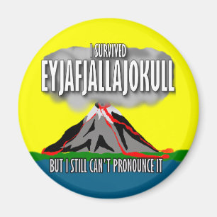 Ich überlebte den Vulkan Island Magnet