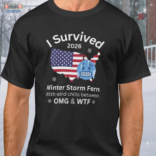 Ich überlebte den Wintersturm Fern Lustig Sarkasti T-Shirt