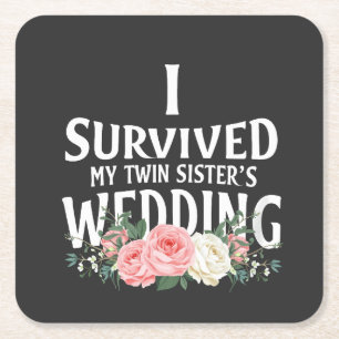 Ich überlebte die Hochzeitspaare meiner Schwester Rechteckiger Pappuntersetzer