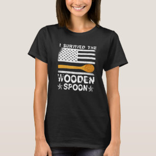 Ich überlebte die Holzlöffel amerikanische Fahne F T-Shirt