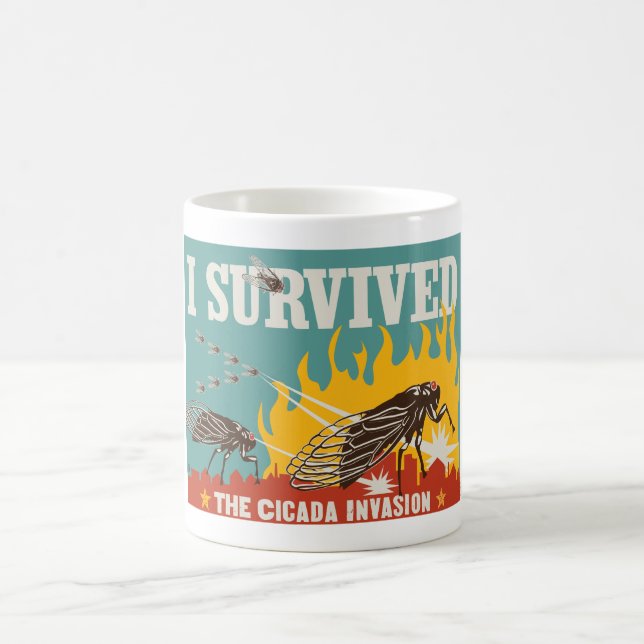 Ich überlebte die Invasion von Cicada Kaffeetasse (Mittel)