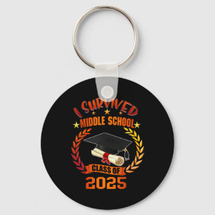Ich überlebte die Mittelschule CL von 2025 Student Schlüsselanhänger