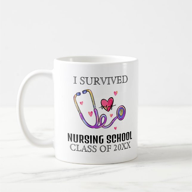 Ich überlebte die Nursing School Grad Kaffeetasse (Links)