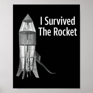 Ich überlebte die Rakete Lustige Bekleidung Poster