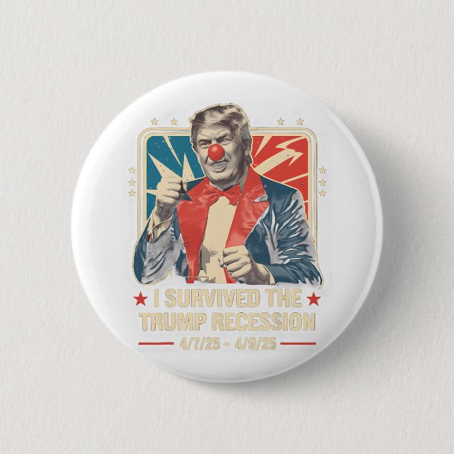 Ich überlebte die Trump-Rezession witziger Vintage Button (Vorderseite)