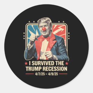 Ich überlebte die Trump-Rezession witziger Vintage Runder Aufkleber