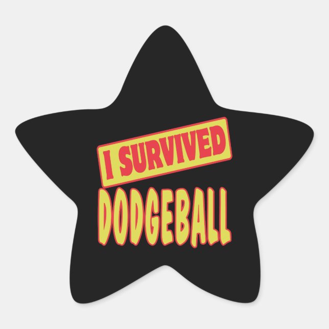 ICH ÜBERLEBTE DODGEBALL Stern-Aufkleber (Vorderseite)