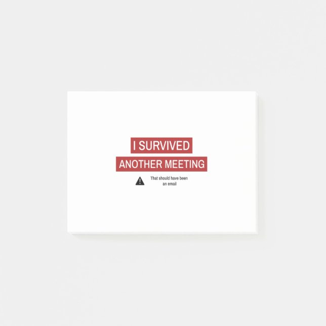Ich überlebte ein anderes Meeting Post-it Klebezettel (Vorderseite)