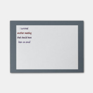 Ich überlebte ein weiteres Meeting Fun Business Zi Post-it Klebezettel