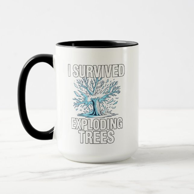Ich überlebte explodierende Bäume Mittlerer Westen Tasse (Links)