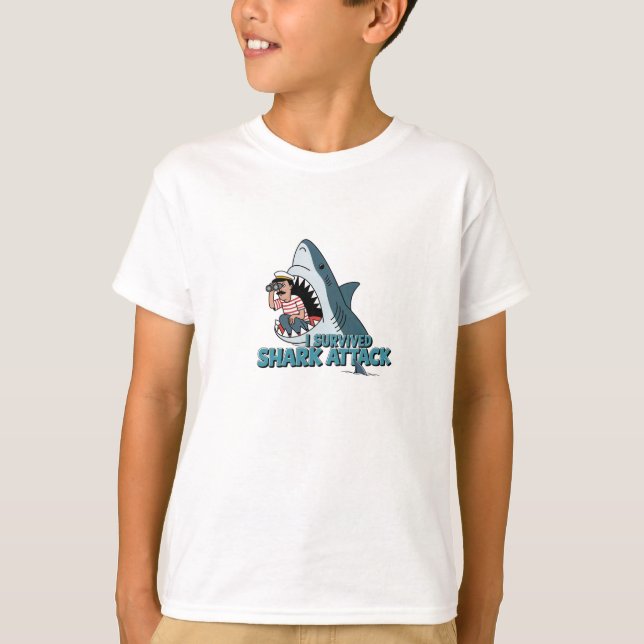 Ich überlebte Haiangriffe T-Shirt (Vorderseite)