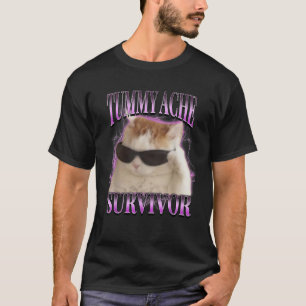 Ich überlebte heute die Tummy Ache Alberne Katze M T-Shirt