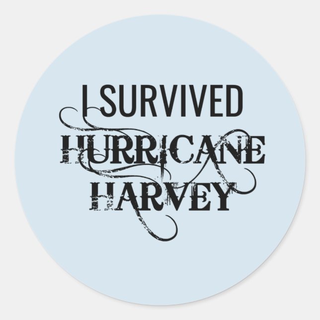 Ich überlebte Hurrikan Harvey Runder Aufkleber (Vorderseite)