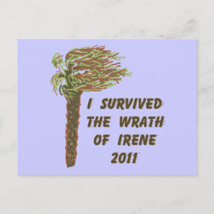 Ich überlebte Hurrikan Irene - Blue Postcard Postkarte