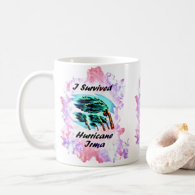 Ich überlebte Hurrikan Irma Kaffeetasse (Mit Donut)