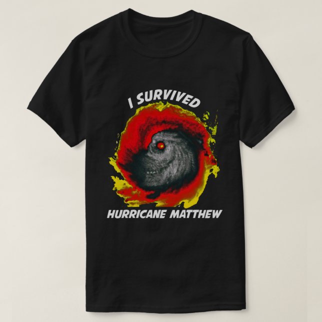 Ich überlebte Hurrikan Matthew 2016 T-Shirt (Design vorne)