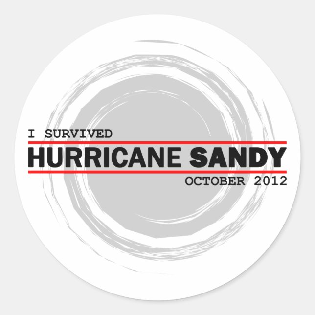 Ich überlebte Hurrikan Sandy Runder Aufkleber (Vorderseite)