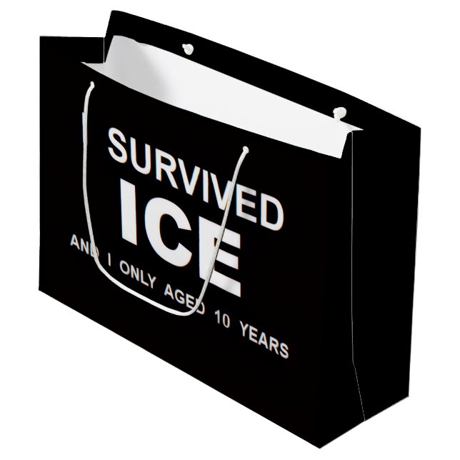Ich überlebte ICE  Große Geschenktüte (Vorderseite Schrägansicht)
