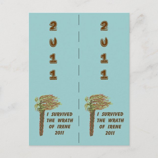 Ich überlebte Irene Bookmarkers Postkarte (Vorderseite)