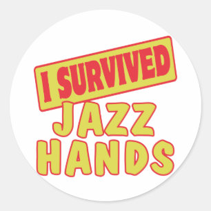 ICH ÜBERLEBTE JAZZ HANDS RUNDER AUFKLEBER