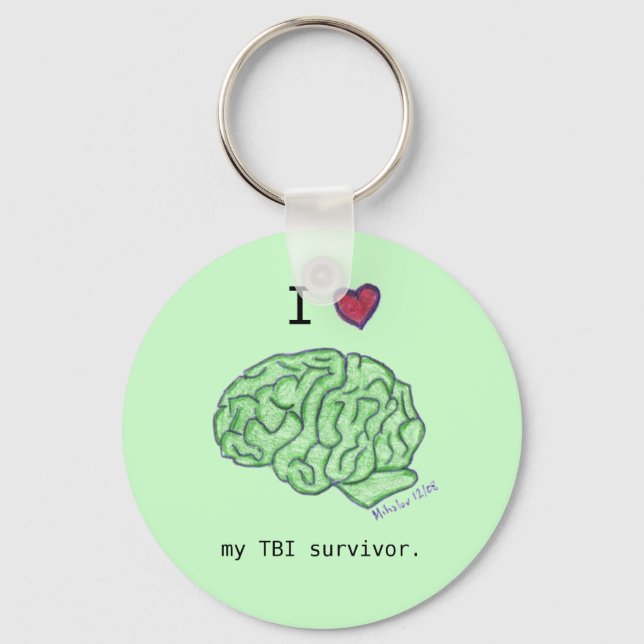 "Ich überlebte mein TBI"-Schlüsselanhänger Schlüsselanhänger (Vorderseite)