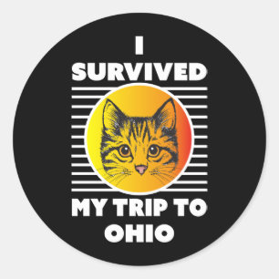 Ich überlebte meine Reise nach Ohio Runder Aufkleber