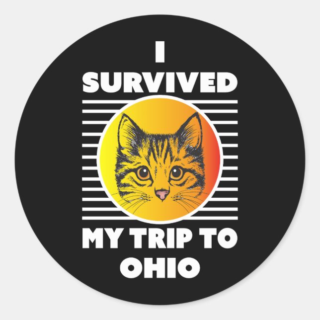 Ich überlebte meine Reise nach Ohio Runder Aufkleber (Vorderseite)