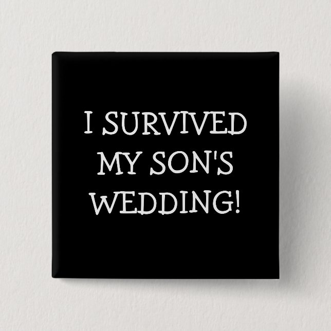 Ich überlebte meine Wedding Söhne Button (Vorderseite)