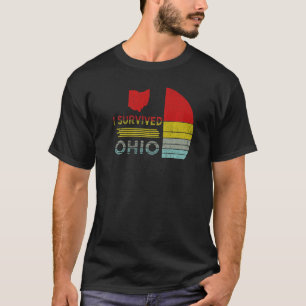 Ich überlebte Ohio Karte Meme Not Retro Vintag T-Shirt