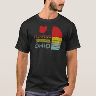 Ich überlebte Ohio Karte Meme Not Retro Vintag T-Shirt