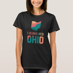 Ich überlebte Ohio Karte Meme Retro Vintag Not lei T-Shirt