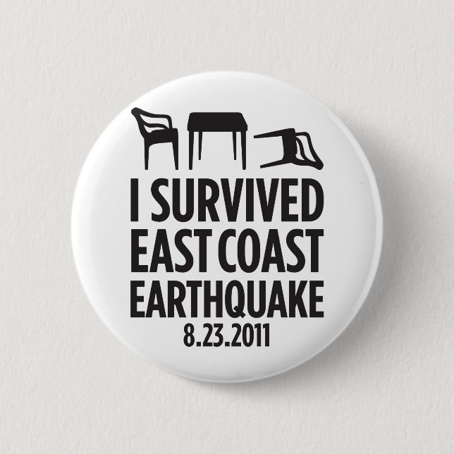 Ich überlebte Ostküsten-Erdbeben Button (Vorderseite)