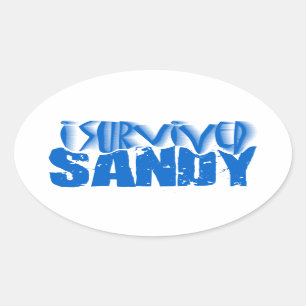 ich überlebte SANDY Ovaler Aufkleber
