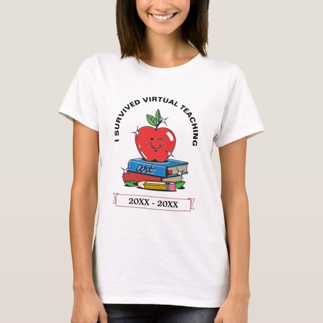 Ich überlebte Virtual Teaching Pandemic 2021 Fun  T-Shirt (Vorderseite)