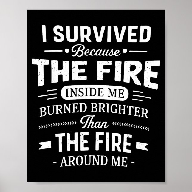 Ich überlebte, weil das Feuer in mir hell brannte Poster (Vorne)