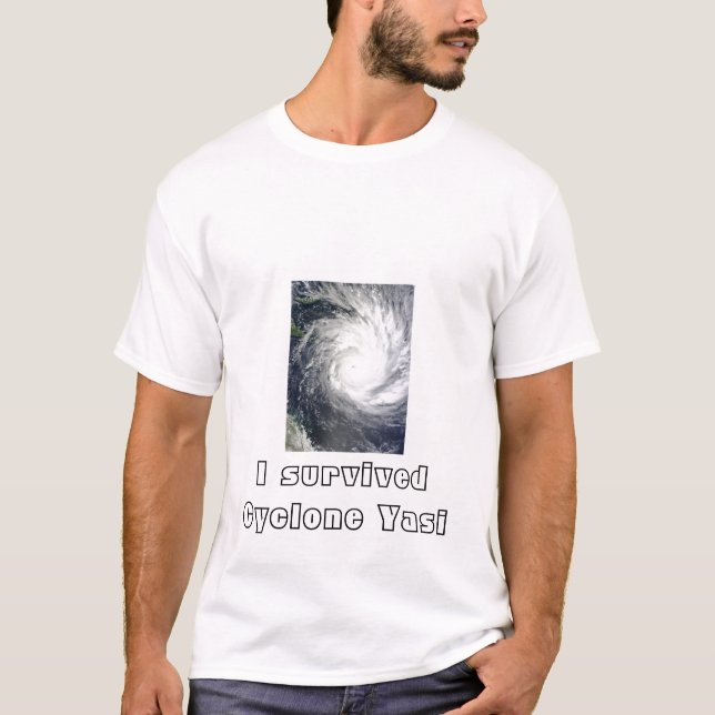 Ich überlebte Wirbelsturm Yasi T-Shirt (Vorderseite)