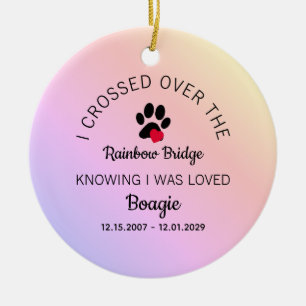 Ich überquerte die Regenbogenbrücke Gedenkstätte H Keramik Ornament
