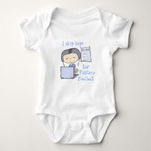 Ich überspringe Nickerchen für Fantasiefußballblau Baby Strampler