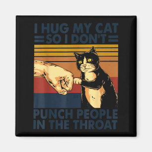 Ich umarme meine Katze, damit ich Leute nicht in d Magnet