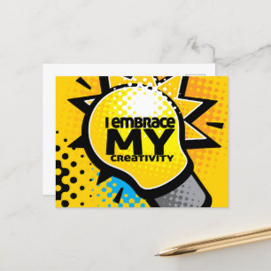 "Ich umarme meine Kreativität" Motivation Affirmat Postkarte