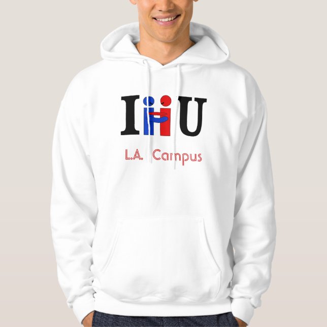 ICH UMARME U, L.A. Campus Hoodie (Vorderseite)