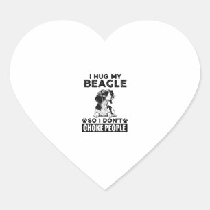 Ich umarmte meinen Beagle, damit ich nicht Leute e Herz-Aufkleber