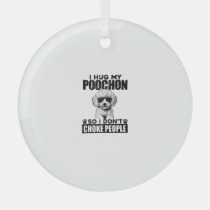 Ich umarmte meinen Poochon, damit ich nicht Leute Ornament Aus Glas