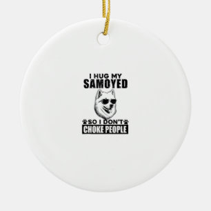 Ich umarmte meinen Samoyed, sodass ich nicht Leute Keramik Ornament