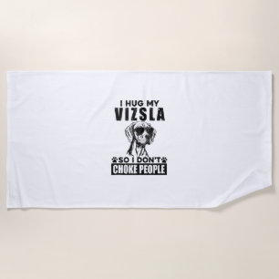 Ich umarmte meinen Vizsla, sodass ich nicht Leute Strandtuch