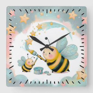Ich und Babybiene Quadratische Wanduhr
