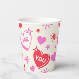 Ich und du Romantischer Herzenscup Pappbecher