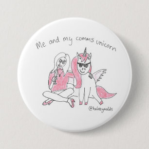 Ich und mein comms Unicorn-Abzeichen Button