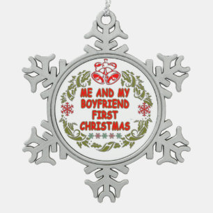 Ich und mein Freund Weihnachten Schneeflocken Zinn-Ornament